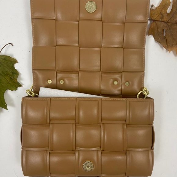 Waist Bags Weave Chain Crossbody CAMEL - Picture 2 of 6